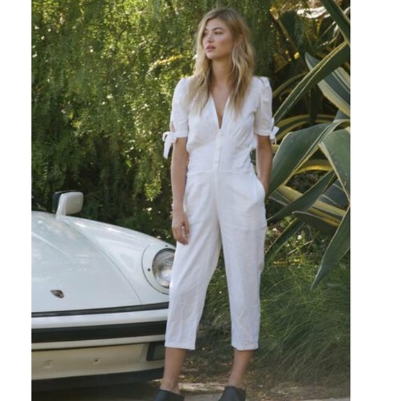 reformation white jumpsuit